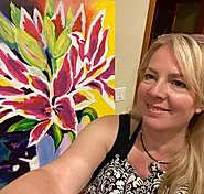 Woman with painting